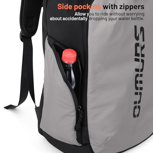 Oumurs Reflective Backpack 1800D Water-resistant Oxford Cloth Backpack Laptop Backpack for Motorcycle, Travel, Cycling, Work, Sport, Hiking, Gym, Black