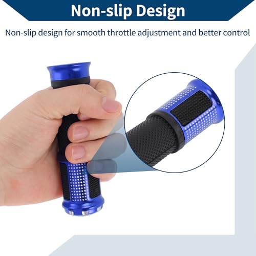 23 x 25 mm Universal Motorcycle Hand Grips Cover Non Slip Aluminum Alloy Rubber Handlebar Grips for Motorcycle Scooter Bicycle ATV Blue 1 Pair