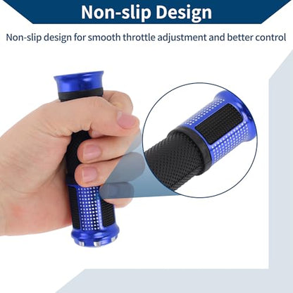 23 x 25 mm Universal Motorcycle Hand Grips Cover Non Slip Aluminum Alloy Rubber Handlebar Grips for Motorcycle Scooter Bicycle ATV Blue 1 Pair
