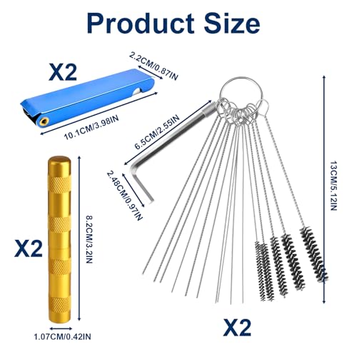 6 Pack Carburetor Cleaner Kit, Torch Tip Dirt Removal Set for Jets Nozzles Orifices, Throttle Body Tools for Chainsaw Motorcycle ATV Carb Welding Stove Shower Head Maintenance - style: 46 Needles & 10 Brushes & 2 Wrenchs & 2 Picks