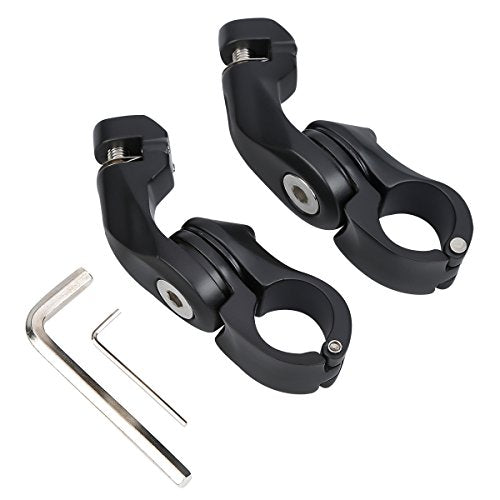 TCMT 32mm 1 1/4" Highway Engine Guard Bar Highway Footpegs Mount Kit Fits For Harley Touring Road King Street Glide Electra Glide Softail Sportster Dyna with 1-1/4" Engine Guards - color: Matte Black, size: Short Angled Mounts