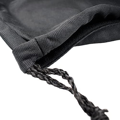 18.5" x 16.5" Storage Bag for Helmet, Carrying Case for Motorcycle Riding Bicycle Sports Multi-purpose Locking Drawstring Bags 47 x 42 cm Black