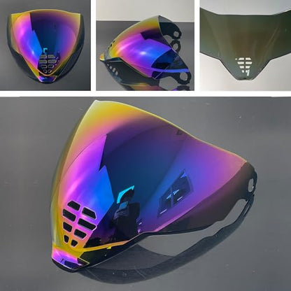 Airflite Shield Uv-protected For ICON IC-06 Airflite Face Shield Replacement Helmet Visor (Revo Rainbow-day use only) - color: Revo Rainbow-day Use Only
