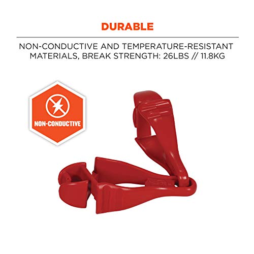Ergodyne Squids 3400 Glove Clip Holder with Dual Clips, 6-Pack, Red - color: Red, size: 6-Pack