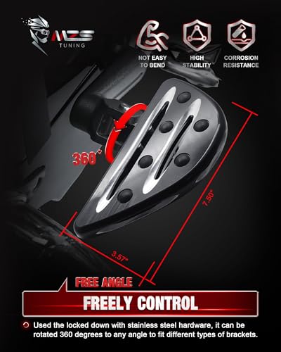 MZS Motorcycle Foot Pegs, Adjustable Male Cruiser Front Floorboards Touring Rear Footboards Black Compatible with Sportster Softail Dyna V Rod Road Glide Electra Street Glide Road King Trike 1984-2025