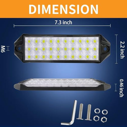 Flush Mount LED Pods, 7 Inch Surface Mount Slim LED Light Bar 12V 24V 40W for Vehicle Boat Truck Trailer Tractor ATV UTV Bumper Backup Lights Reverse Off Road Driving Fog Work Flood Lights 2Pcs - color: Surface Mount 7 Inch 2 Pcs