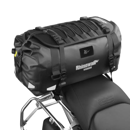 Rhinowalk Motorcycle Saddle Bag 40L – Waterproof Rear Seat Pack with Expansion Panel, MOLLE Gear Mount & Backpack Carry - size: 40L
