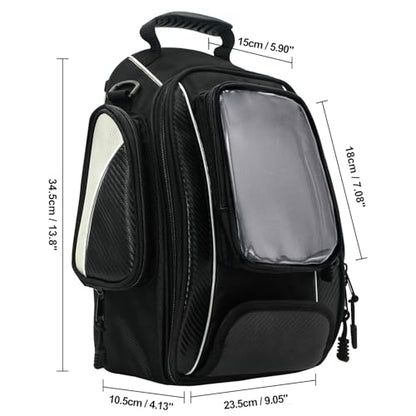 Dracarys Motorcycle Tank Bag Oxford Saddle Black Motorbike Bag - Strong Magnetic Bag for Honda Yamaha Suzuki Kawasaki Harley - size: 10Liter