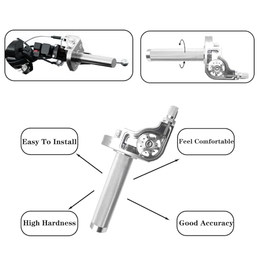 Motorcycle Throttle Grip 7/8" 22mm CNC Aluminum Quick Twister with Throttle Cable for KLX CR CRF EXC XR CRF50 CRF230 50 110 125 230 250 Dirt Pit Bike Motocross Motorbike Quad ATV - color: Silver