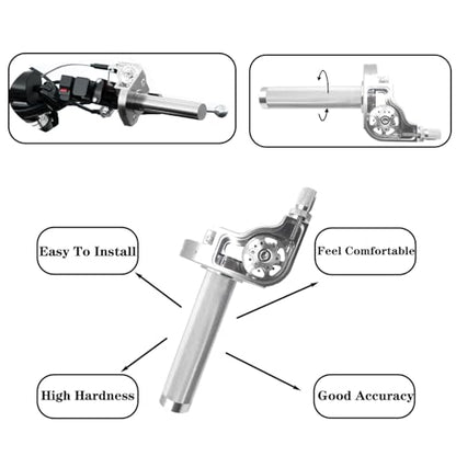 Motorcycle Throttle Grip 7/8" 22mm CNC Aluminum Quick Twister with Throttle Cable for KLX CR CRF EXC XR CRF50 CRF230 50 110 125 230 250 Dirt Pit Bike Motocross Motorbike Quad ATV - color: Silver