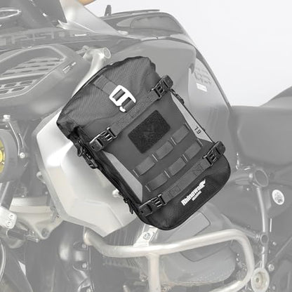Rhinowalk Motorcycle Crash Bar Bag Waterproof 6L Motorcycle Frame Bag Saddle Bag Side Bag with Shoulder Strap (Black, 7L) - color: Black 7L
