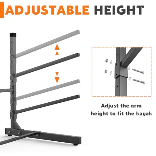 TORACK Garage Floor Kayak Storage Rack, Heavy-Duty Freestanding Metal Kayak Storage Stand - style: 2-tier