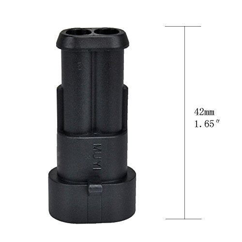 MUYI 10 Kit 2 Pin Way Waterproof Electrical Connector 1.5mm Series Terminals Water Resistend - style: 2pin connector(10 sets)