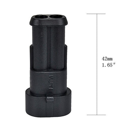MUYI 10 Kit 2 Pin Way Waterproof Electrical Connector 1.5mm Series Terminals Water Resistend - style: 2pin connector(10 sets)