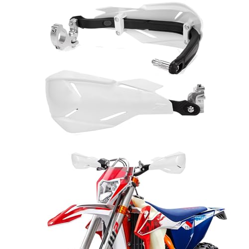XINGWU Motorcycle Handguards Universal 7/8'' and 1 1/8'' Dirt Bike Hand Guards ATV Hand Protection for Sur Ron ATV CR CRF KXY Pit Bike Motocross Enduro Supermoto Racing - color: white