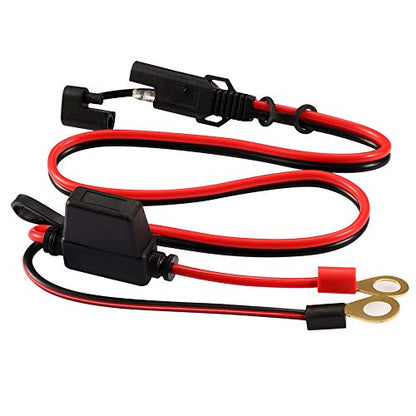 iMESTOU 2FT SAE O Ring Terminal Harness with 10A Fused 2-Pin Quick Disconnect Plug (2PCS-Pack) … - color: 2PCS-Pack