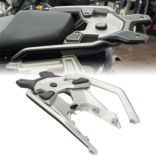 Motorcycle Rear Luggage Rack with USB Charge Port for BMW R1300GS R 1300 GS R 1300GS 2023 2024 2025 Top Case Rear Carrier Support Tail Storage Box Trunk Plate with Bracket (Silver) - color: Silvery