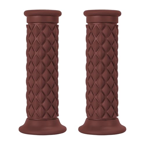 Motorcycle Grips Non Slip Rubber Bar End Thruster Grip 7/8" 22mm 24mm Motorcycle Comfort Hand Handlebar Grip Thruster Grip - color: Brown, size: Open Bar End-7/8"&1"(22mm&24mm)