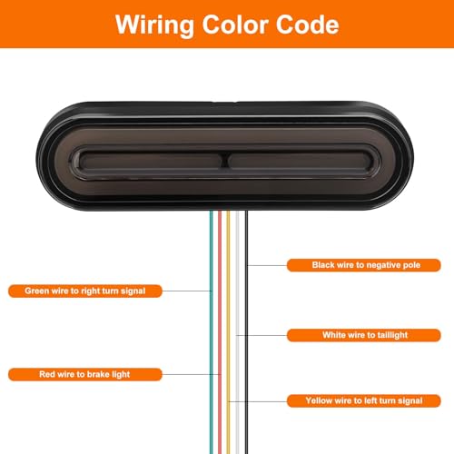 Linkstyle 5" Motorcycle Tail Light: 12V LED Super Bright Brake Lights, Stop Turn Signal Light, Dual Color Red/Amber, Waterproof Taillight Rear Lamp for Scooter Bike Truck Trailer