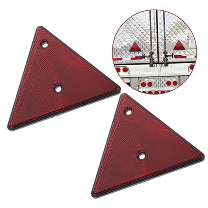 2pcs Reflective Triangle Safety Signs for Vehicles Emergency Roadside Warning Reflectors for Cars Trucks and Trailers Weather-resistant and Visible Low Light Conditions