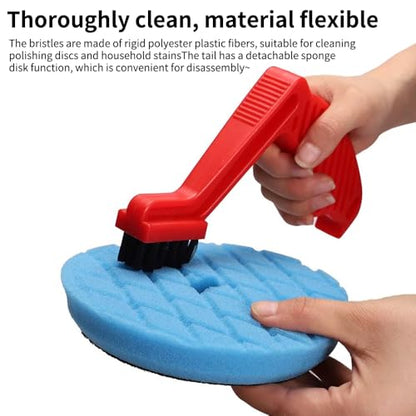 Wool Buffing Pad and Polishing Pad Cleaner Tool Set, Polishing Spur Tool Set, Foam Buffing Pad Conditioning Brush, Car Buffing Pad Professional Cleaning Tool