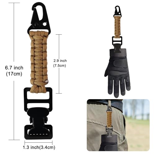 2PCS Heavy Duty Glove Holder with Metal Alligator Glove Clip for Duty Belt, Firefighter, Hiking, Rescue - color: Coffee