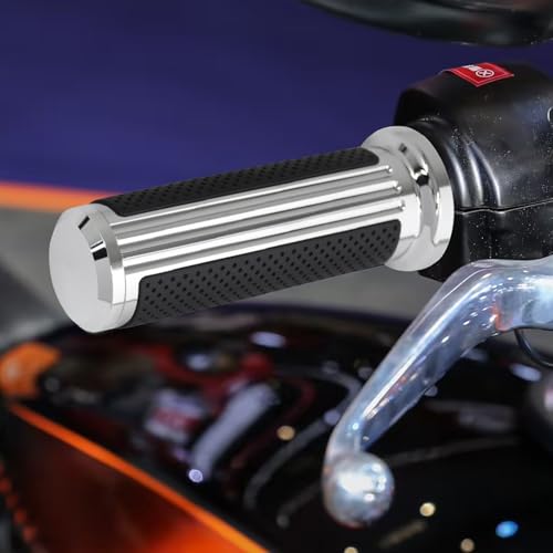 1" Electronic Throttle Defiance Handlebar Grips 25mm Hand Grips Fit for Harley Touring Street Glide Road King Road Glide Electra Glide - color: #1 Chrome