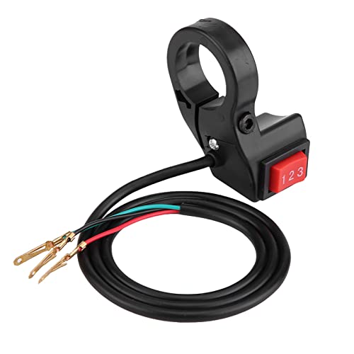 3 Speed Switch, Handlebar Switch Shift for Motorcycle, 22mm 7/8in Diameter Motorcycle Speed Pedal for Motorcycle Electronic Bike Scooter