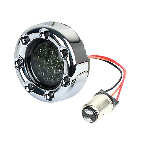 Eagle Lights Infinity Beam 2 Inch Rear LED Turn Signals and Brake Lights with LED Ring Covers Compatible With Harley Davidson® Motorcycles - Chrome / 1157 Base - color: Chrome