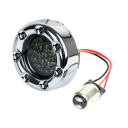 Eagle Lights Infinity Beam 2 Inch Rear LED Turn Signals and Brake Lights with LED Ring Covers Compatible With Harley Davidson® Motorcycles - Chrome / 1157 Base - color: Chrome
