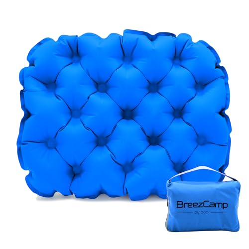 Inflatable Seat Cushion, Lightweight Stadium Seat Pad, Travel Air seat Cushion Anti-Slip for Airplane, Long Flights, Hiking, Climbing, Home and Camping, Compact Air Cushion - color: Blue