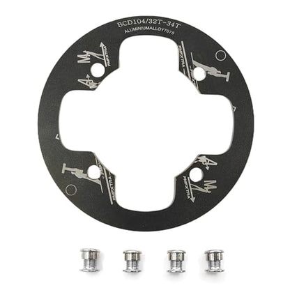 UPANBIKE Mountain Bike Chainring Guard BCD 104mm Aluminum Alloy Chainring Protector Cover for 32~34T 36~38T 40~42T Bicycle Chainring Sprockets
