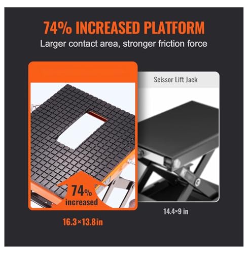 Motorcycle Lift Table Hydraulic, 350 LBS Scissor Jack, ATV Dirt Bike Lift Stand - Wide Deck, 4 Wheels, Foot Pedal Operated