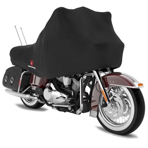 420D Motorcycle Half Cover-Outdoor Waterproof All Weather Protection Lightweight Half Cover,Black XL Size for Most Touring Models Harley Davidson,Honda Goldwing,Road King Street Glide - color: black, size: XL