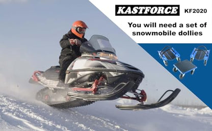 Snowmobile Dollies Full-Rubber-Pad-Protection Heavy Duty Dollies Carries up to 1500 lbs (682 kg) V-Slide with 2.5 Inch Swivel Casters 2 Pairs of Heavy Duty Straps KF2020