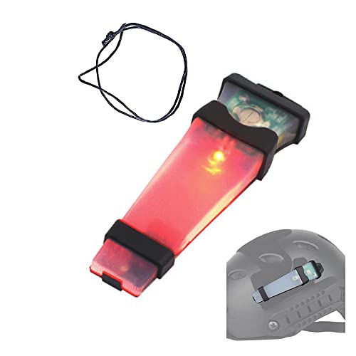 Helmet Signal Light - Waterproof Safety Flashing Survival Outdoor Sports Hunting Tactical Hiking Boating Cycling Personal Identification Marker With Hook Back (Black+Red) - color: Black Strap+Red Light