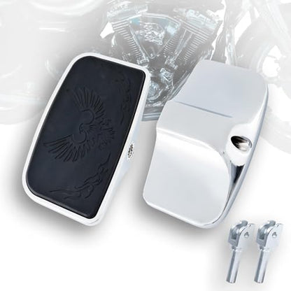 Rear Passenger Footpeg Passenger Peg Floorboard Footboard for Harley (18-later Softail, Eagle-Chrome) - size: Eagle-Chrome