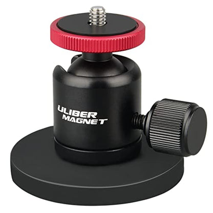 ULIBERMAGNET 60lb Magnetic Camera Mounting Base with Mini Ball Head, Super Strong Rubber Coating Neodymium Magnet with 1/4’’-20 Male Thread Stud for Security Camera. - style: 2.59INCH Magnetic Camera Mounts