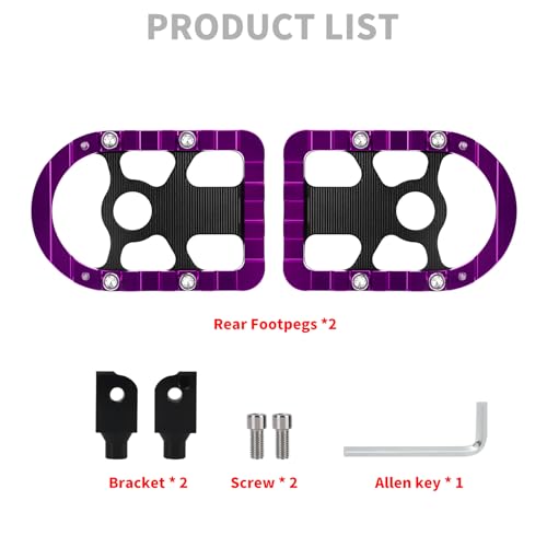 Foot Pegs Passenger Footpegs Foot Rest Pedal Fit for Harley Softail 2018-Later LiveWire 2020-Later Fat Boy Street Bob Low Rider Breakout (Purple) - color: Purple