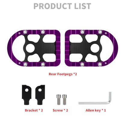 Foot Pegs Passenger Footpegs Foot Rest Pedal Fit for Harley Softail 2018-Later LiveWire 2020-Later Fat Boy Street Bob Low Rider Breakout (Purple) - color: Purple