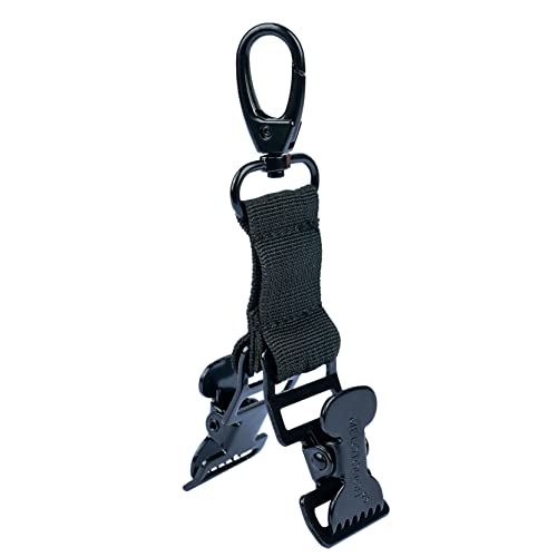 KUNN Firefighter Glove Strap Safety Glove Holder Clips for Work with Alligator Clip - color: Black