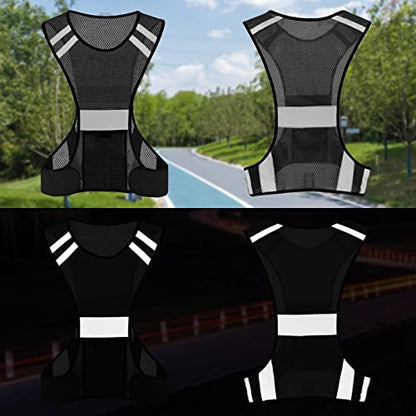 TCCFCCT Reflective Running Vest, High Visibility Running Gear with Large Pocket - color: 1 Pack Mesh Black
