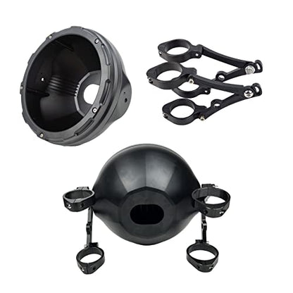 7inch CNC Motorcycle Headlight Housing Bucket with CNC Side Mounting Bracket 46-50MM Fork Tube Holder Clamps for Motorcycle - size: 50