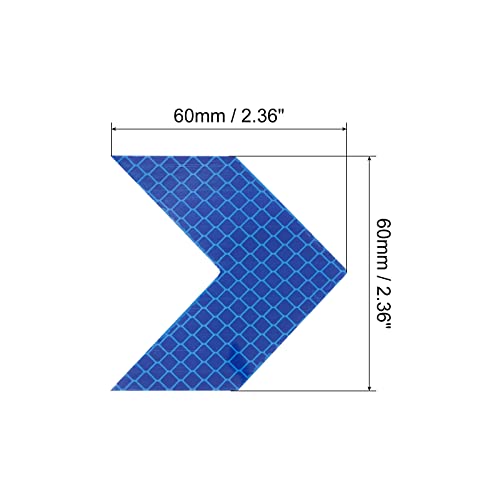 PATIKIL Reflective Stickers, 20 Pack 2.36 x 2.36 Inch Waterproof Adhesive High Visibility Night Caution Warning Arrow Shape Safety Tape Reflector for Trucks Trailers Cars, Blue - color: Blue
