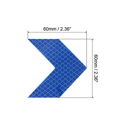 PATIKIL Reflective Stickers, 20 Pack 2.36 x 2.36 Inch Waterproof Adhesive High Visibility Night Caution Warning Arrow Shape Safety Tape Reflector for Trucks Trailers Cars, Blue - color: Blue
