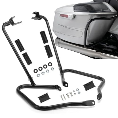 Gloss Black Rear Saddlebag Guards complete Kit for 2014-Later Harley Touring Street Road Glide Electra Glide Road King - color: Gloss Black