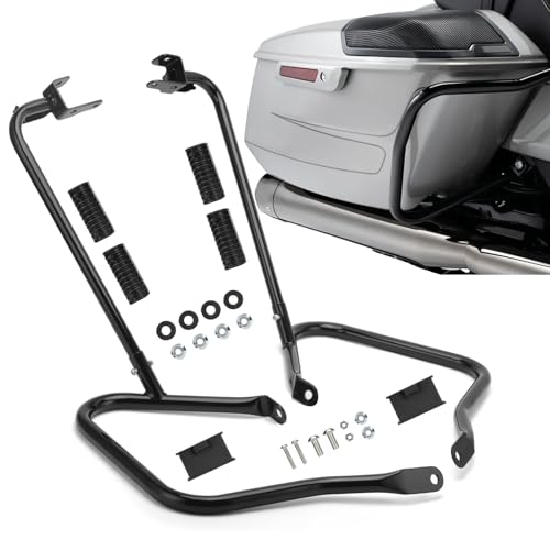 Gloss Black Rear Saddlebag Guards complete Kit for 2014-Later Harley Touring Street Road Glide Electra Glide Road King - color: Gloss Black
