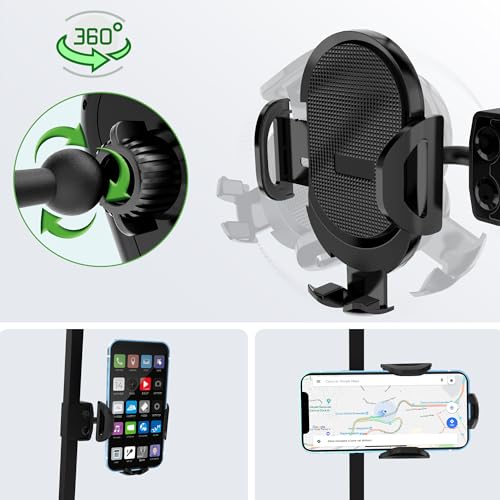 10L0L Golf Cart Phone Holder Mount - Universal Fit for Club Car DS, Yamaha, EZGO TXT RXV (0.75"-1.25" Square Tube), 360° Rotation, Secure Phone Caddy for iPhone & Android, Golf Accessories