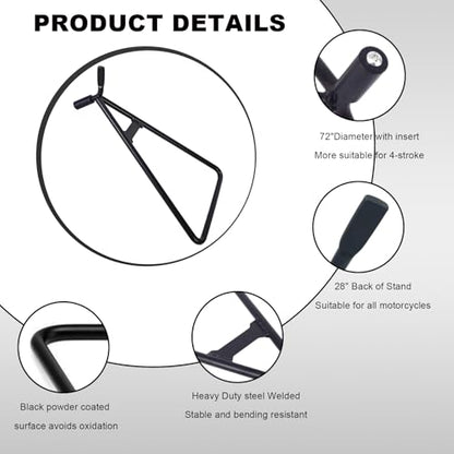 KVAEY Motorcycle Triangle Stand, Heavy Duty Dirt Bike Triangle Kickstand Side Stand, Universal Rustproof Motorcycle Triangle Kickstand for Rear Wheel, Motorcycle Accessories