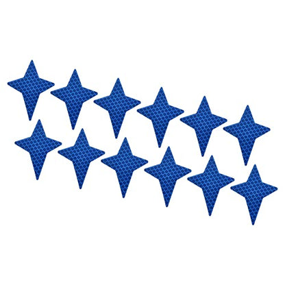 PATIKIL Reflective Stickers, 12 Pack 2.87 x 2.17 Inch Waterproof Adhesive High Visibility Night Caution Warning Safety Tape Reflector for Trucks Trailers Cars, Blue